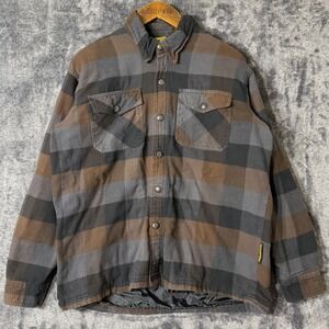 Scorpion‎ Covert Moto Flannel Shirt Jacket Men's Medium Brown Gray Plaid Lined
